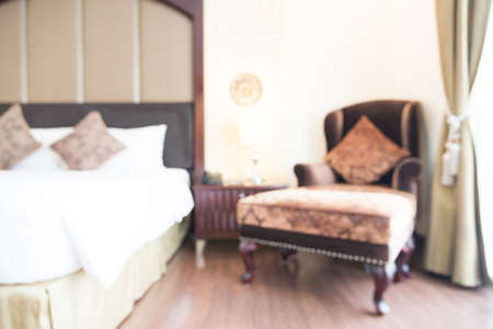 Abstract blur bedroom interior backgroundの写真素材
