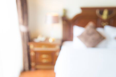 Abstract blur bedroom interior backgroundの写真素材