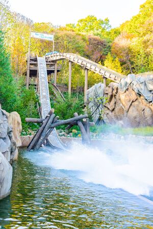 SOUTH KOREA - October 31: The Architecture and unidentified tourists are walking in Everland Resort, Yongin City, South Korea, on October 31, 2015のeditorial素材