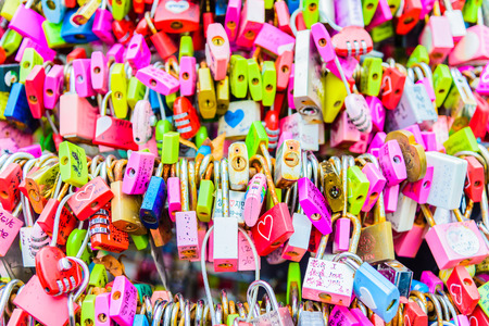 SEOUL, SOUTH KOREA - October 29 : The Love Key Ceremony at N Seoul Tower on October 29 ,2015 in Seoul City, Korea. Located on Namsan Mountain in the center of Seoul City.のeditorial素材