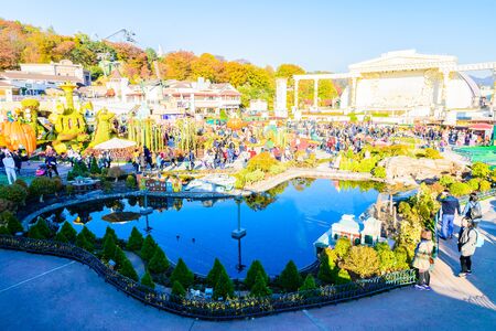 SOUTH KOREA - October 31: The Architecture and unidentified tourists are walking in Everland Resort, Yongin City, South Korea, on October 31, 2015のeditorial素材