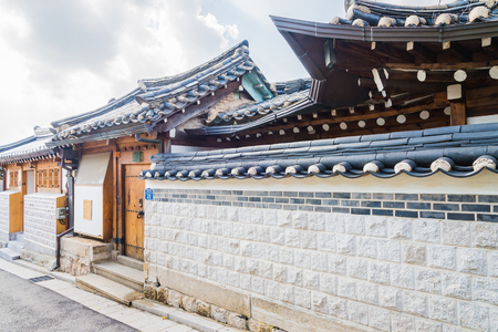 Bukchon hanok village in seoul city at Koreaのeditorial素材