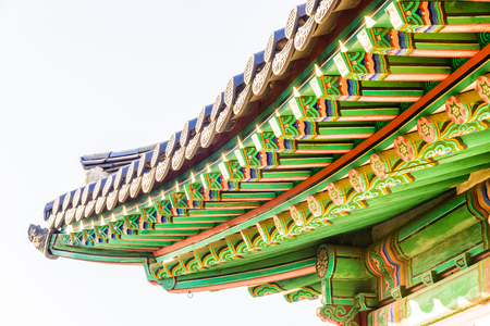 Beautiful and Old Architecture in Changdeokgung Palace in Seoul City at Koreaのeditorial素材