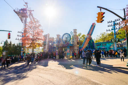 SOUTH KOREA - October 31: The Architecture and unidentified tourists are walking in Everland Resort, Yongin City, South Korea, on October 31, 2015のeditorial素材