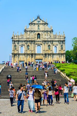 Ruins St.Paul Church in macau cityのeditorial素材
