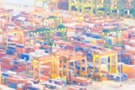 Abstract blur shipping crane cargo port backgroundのeditorial素材