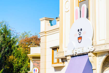 SOUTH KOREA - October 31: The Architecture and unidentified tourists are walking in Everland Resort, Yongin City, South Korea, on October 31, 2015のeditorial素材