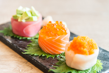 Selective focus point on sushi roll - japanese food styleの写真素材