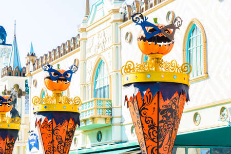 SOUTH KOREA - October 31: The Architecture and unidentified tourists are walking in Everland Resort, Yongin City, South Korea, on October 31, 2015のeditorial素材