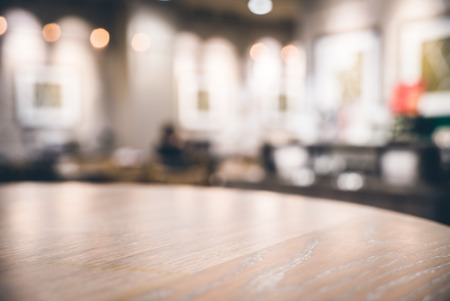 Abstract blur coffee shop interior background - HDR Merge 3 Photos and vintage filter Processingの写真素材