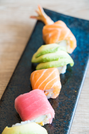 Soft focus on sushi japanese food style - HDR Merge 3 photos Processingの写真素材