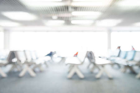 Abstract blur focus airport interior backgroundの写真素材