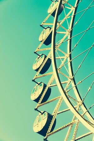 Vintage ferris wheel in the park - vintage filterのeditorial素材