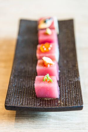 Selective focus point Raw fresh Tuna sashimi - japanese food styleの写真素材