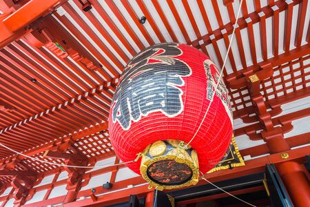 Beautiful Architecture in Sensoji Temple around Asakusa area at Japanのeditorial素材