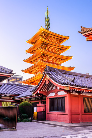 Sensoji Temple in Tokyo at Japan on Twilight times - Boost up color processing styleのeditorial素材