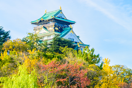 Beautiful Architecture Osaka castle in Japanのeditorial素材