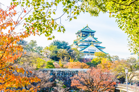 Beautiful Architecture Osaka castle in Japanのeditorial素材