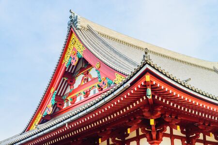 Beautiful Architecture in Sensoji Temple around Asakusa area at Japanのeditorial素材