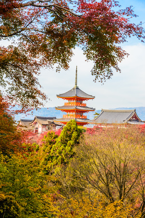 Kiyomizu or Kiyomizu-dera temple in autum season at Kyoto Japanの写真素材