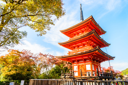 Kiyomizu or Kiyomizu-dera temple in autum season at Kyoto Japanのeditorial素材