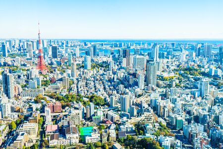 Architecture buildings cityscape in Tokyo  skyline at Japanのeditorial素材