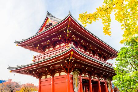 Beautiful Architecture in Sensoji Temple around Asakusa area at Japanのeditorial素材