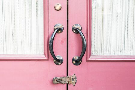Old Door handles decoration exterior of homeの写真素材