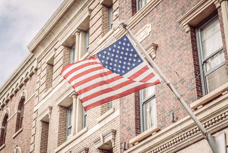 American flag - vintage filter effectの写真素材