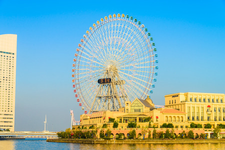 Ferris wheel in the park at Yokohama , Japanのeditorial素材