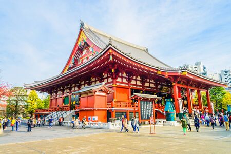 Beautiful Architecture in Sensoji Temple around Asakusa area at Japanのeditorial素材