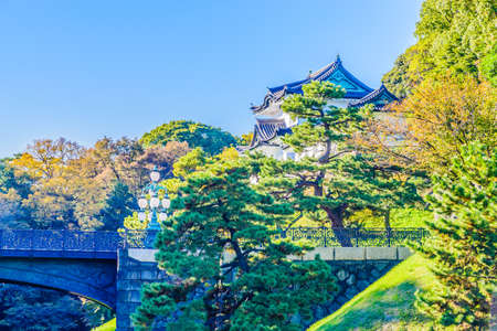 Beautiful Imperial palace building in tokyo japanのeditorial素材