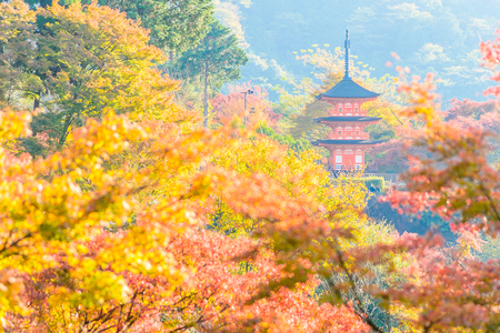 Kiyomizu or Kiyomizu-dera temple in autum season at Kyoto Japanのeditorial素材