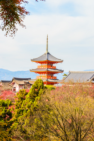Kiyomizu or Kiyomizu-dera temple in autum season at Kyoto Japanのeditorial素材