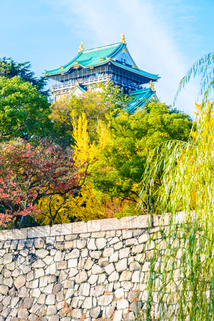 Beautiful Architecture Osaka castle in Japanのeditorial素材