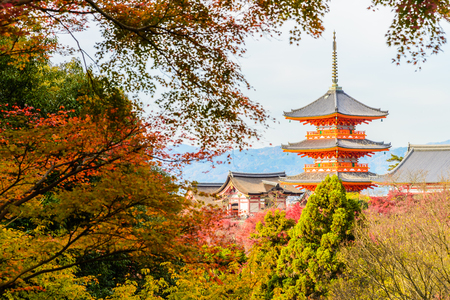 Kiyomizu or Kiyomizu-dera temple in autum season at Kyoto Japanのeditorial素材