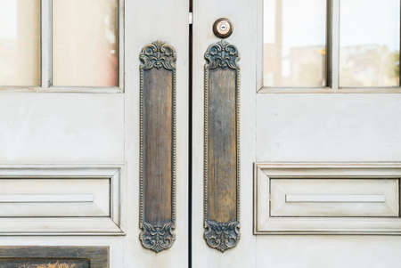 Old Door handles decoration exterior of homeの写真素材
