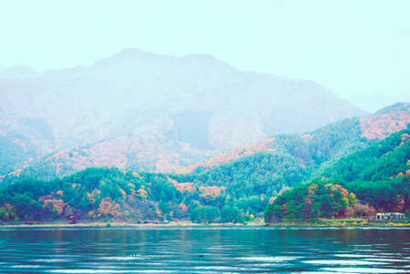 Beautiful Lake Kawaguchiko - vintage filter