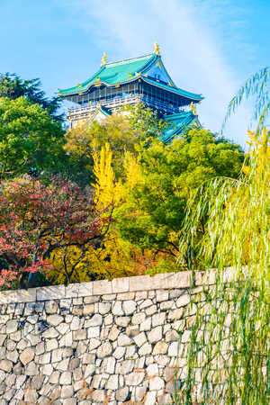 Beautiful Architecture Osaka castle in Japanのeditorial素材