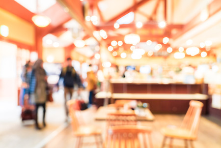 Abstract blur restaurant interior background - vintage filterの写真素材