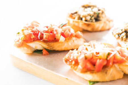 Tomato and mushroom Bruschetta - Soft focus point