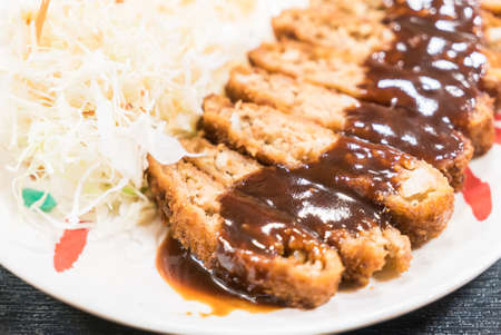 Fried pork with sweet sauce - japanese style foodの写真素材