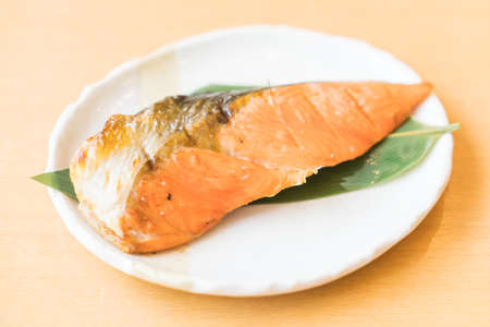 Grilled salmon fillet Japanese style food - Selective focus pointの写真素材