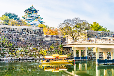 Beautiful Architecture Osaka castle in Japanのeditorial素材