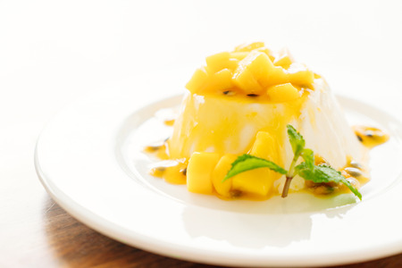 Selective focus point on Fruit Panna cotta - Filter effect Processingの写真素材