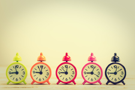 Classic Alarm Clock - Vintage filter processing styleの写真素材