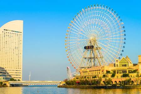 Ferris wheel in the park at Yokohama , Japanのeditorial素材