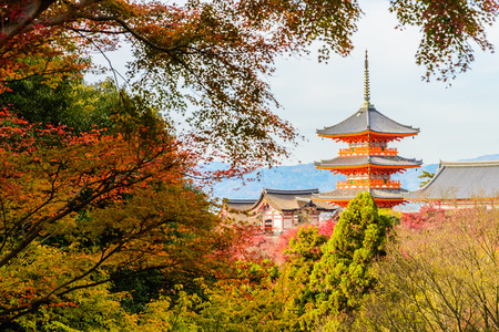 Kiyomizu or Kiyomizu-dera temple in autum season at Kyoto Japanのeditorial素材