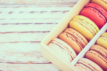 Colorful macaroon dessert - Vintage filter effect processingの写真素材