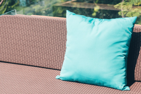 Pillow on sofa decoration interior - Vintage filter